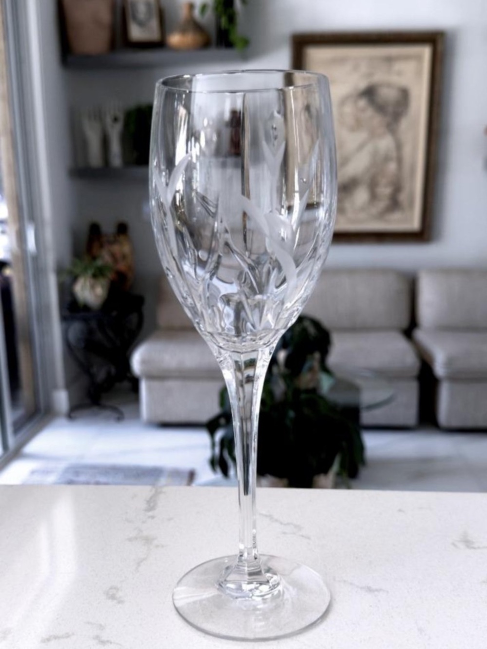 Mikasa Crystal “Calla Lily” 9” Water Goblet | Etched